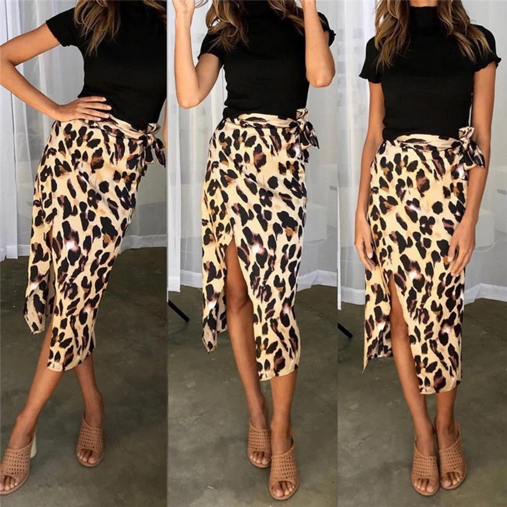New! Leopard Statement Wrap Skirt 😍